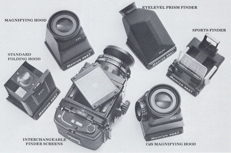 Mamiya RB 67 prism types diagram and photos.
